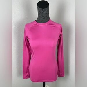 Nike Pro Combat Dri-Fit Fitted Pink Fleece Lined Long Sleeve Womens Size Small
